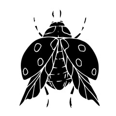 Ladybug insect silhouette.Vector graphics.