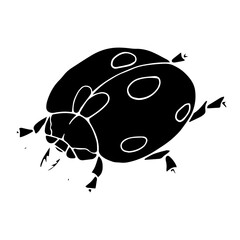 Ladybug insect silhouette.Vector graphics.