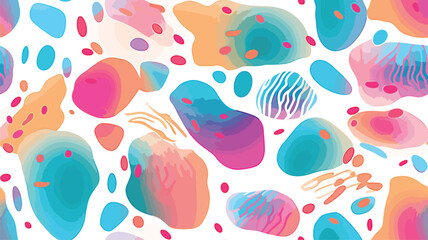 Chaotic Colorful Gradient Spots. Vector background. Abstract vector pattern for fabric print. Unusual seamless pattern.