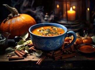 Carrot pumpkin autumn soup