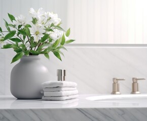 Plant in modern bathroom