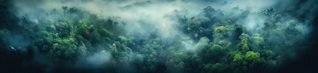 Fototapeta na wymiar Jungle and mountains natural background