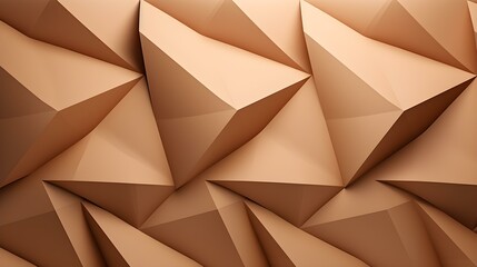 Abstract 3D Background of triangular Shapes in light brown Colors. Modern Wallpaper of geometric Patterns
