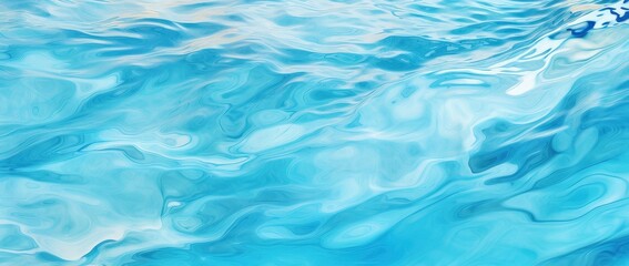 Obraz premium Crystal clear blue pool water, digital illustration. Generative AI