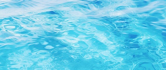 Fototapeta premium Crystal clear blue pool water, digital illustration. Generative AI