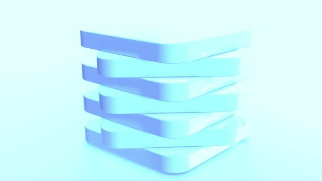 rotierende Bl&ouml;cke, Geometrie, Hintergrund, abstufung, 3D, futurisch, gleichm&auml;ssig, ordnung, sieben, hellblau, t&uuml;rkis