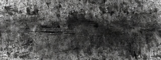 Fototapeta premium Seamless Vintage distressed old photo noise background texture, film grain, dust scratches texture overlay with vignette border. Dirty gritty grunge retro with copy space. Repeat pattern, wide banner