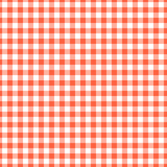 Gingham seamless pattern. Coral background texture. Checked tweed plaid repeating wallpaper. Fabric design.