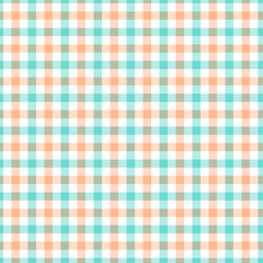Gingham seamless pattern. Coral green background texture. Checked tweed plaid repeating wallpaper. Fabric design.