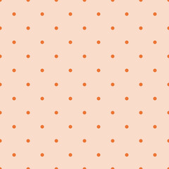 Coral Polka Dots Pattern Repeat on pink Background