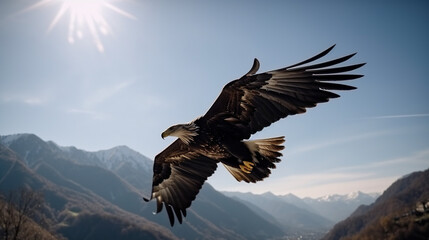 Fototapeta premium bald eagle in flight