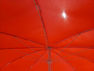 Watching the sun from under a parasol on a hot summer day
