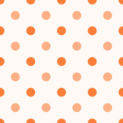 Coral Polka Dots Pattern Repeat on white Background