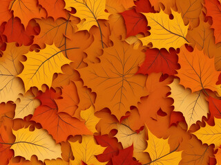 Naklejka na ściany i meble Aspen Autumn leaves background, fall autumn leaves Pattern Background, generative ai