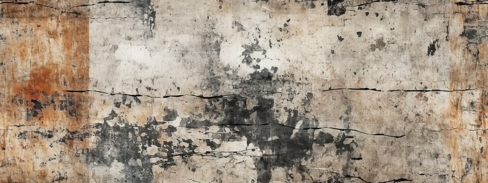 Seamless Vintage distressed Old designed texture as abstract grunge background texture. With different color pattern. Dirty grunge retro effect background with copy space, wide banner