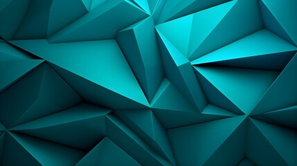 Abstract 3D Background of triangular Shapes in turquoise Colors. Modern Wallpaper of geometric Patterns
