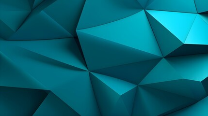 Abstract 3D Background of triangular Shapes in turquoise Colors. Modern Wallpaper of geometric Patterns
