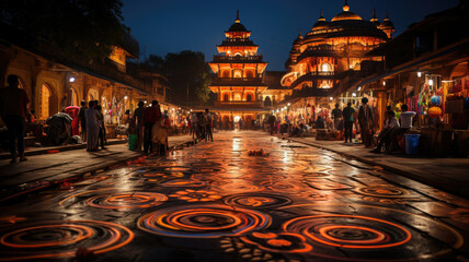 Diwali's radiant night: colors, traditions, lights. Celebrate Indian culture.