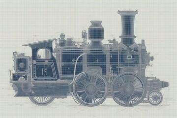 Fototapeta na wymiar steam locomotive isolated on white. Generative AI