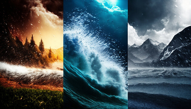 thunderstorm with lightning. Generative AI,