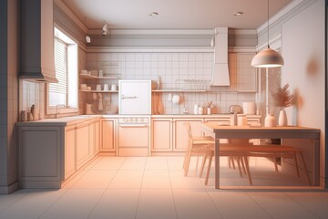 modern kitchen interior. Generative AI