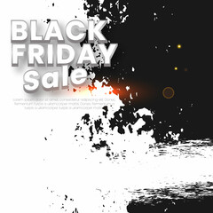Black friday banner with white background grunge design.