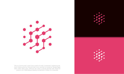 Innovative high tech logo template. Smart computer. machine learning. Technology Logo.	