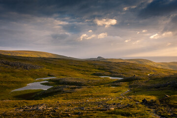 Knivskjellodden,  a trail in the tundra towards the true northernmost point of Europe, Norway