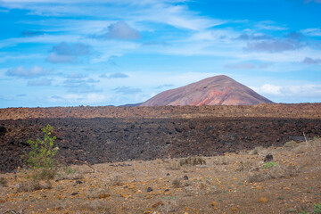 Fototapeta premium Lava sea of Volcanoes National Park, Lanzarote, Canary islands, Spain