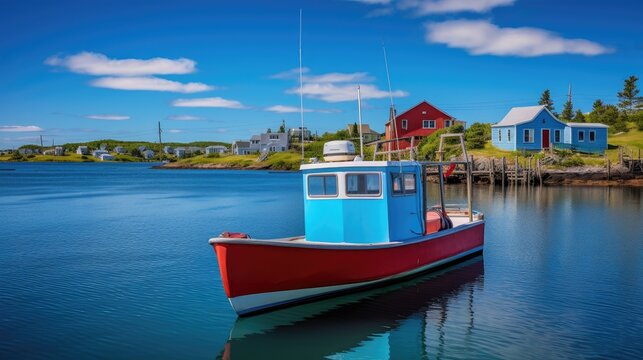 simplicity and charm of coastal living with images showing small fishing boats, beachside cottages, and seaside communities. relaxed lifestyle by the sea for travel and real estate publications.