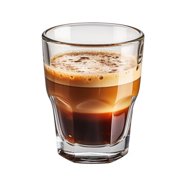 Espresso shot glass. isolated object, transparent background