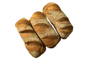 dark australian bread isolated over white background