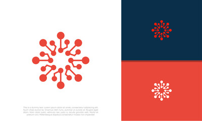 Innovative high tech logo template. Smart computer. machine learning. Technology Logo.	