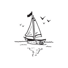 Landscape handdrawn illustration, nature drawing