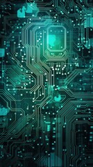 Fototapeta premium Green electronic circuit board background