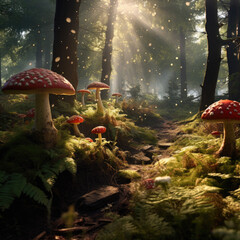 mushrooms in the forest