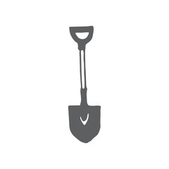 black shovel drawing, shovel illustration