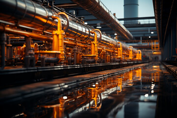 Fototapeta na wymiar oil and gas pipeline in the industrial zone.