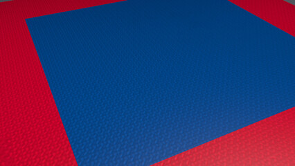 Martial arts karate taekwondo, competition area with trophy