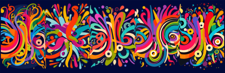 Colourful background, Trending and new, abstract panoramic concept based art