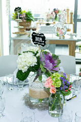 Decoration Of Social Events; Centerpiece Made With Different Flowers.