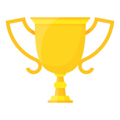 Flat gold winner cup for first place