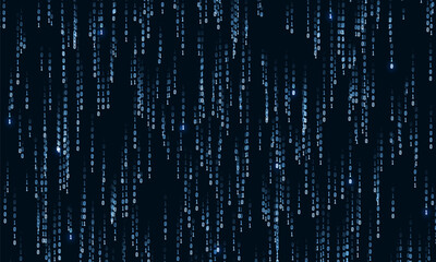 Binary computer code. Cyber background constructed with numbers one and zero. Abstract visualization of programming. Vector illustration.
