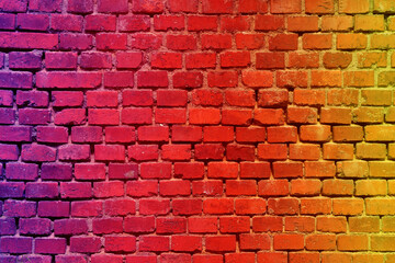 Red colorful wall brick pattern - 646542168