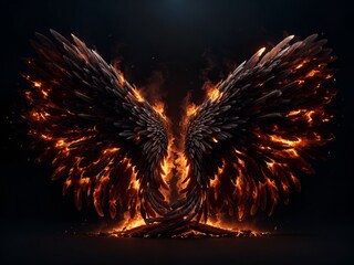 Angel Wings Burning Fire Backdrop Digital Background 