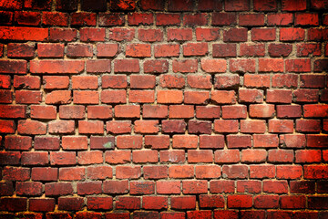 Red bricks grunge wall texture  - 646542198
