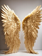 Angel Wings Gold Backdrop Digital Background 