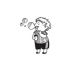 Handdrawn kid illustration, child drawing, cute kid