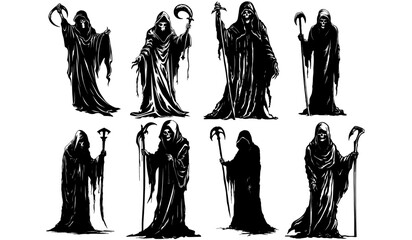 Scary and spooky vector silhouette of death