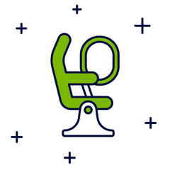 Filled outline Airplane seat icon isolated on white background. Vector